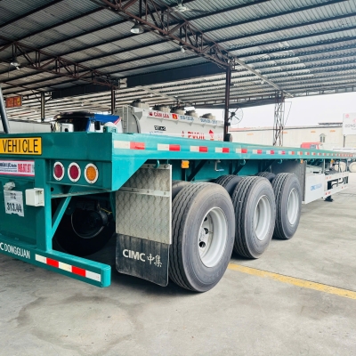 Sơmi Rơmooc Sàn CIMC Dongguan 45feet - 3 trục - 10 Khoá - Lốp 12R22.5